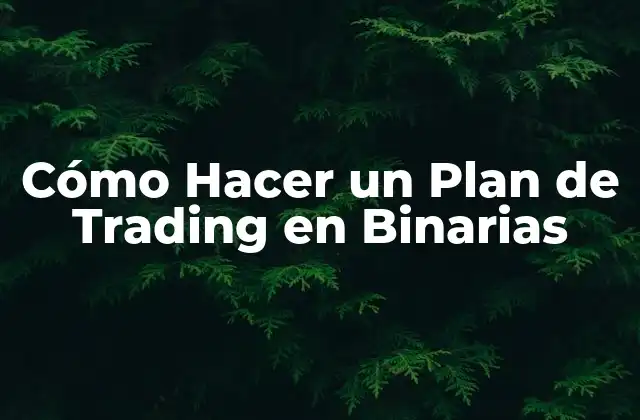 Cómo Hacer un Plan de Trading en Binarias