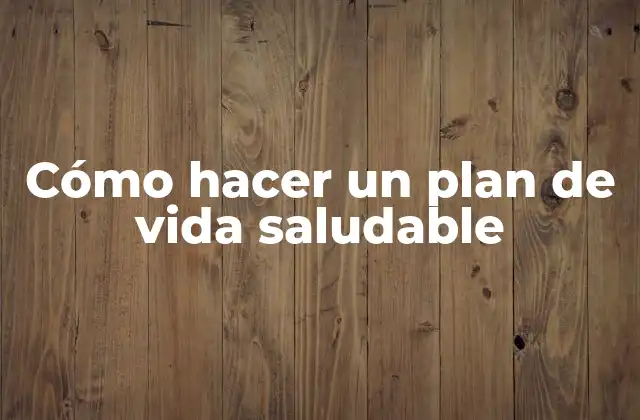 Cómo Hacer un Plan de Vida Saludable
