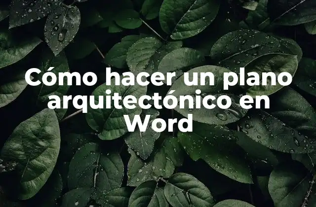 Cómo Hacer un Plano Arquitectónico en Word