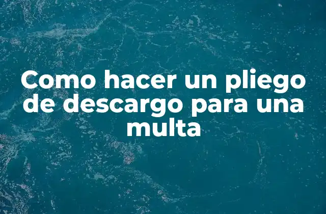 Como Hacer un Pliego de Descargo para una Multa