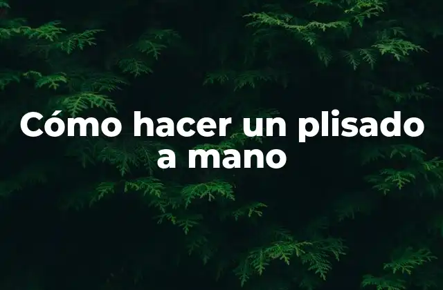 Cómo Hacer un Plisado a Mano