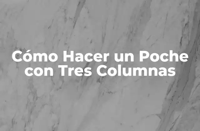 Cómo Hacer un Poche con Tres Columnas