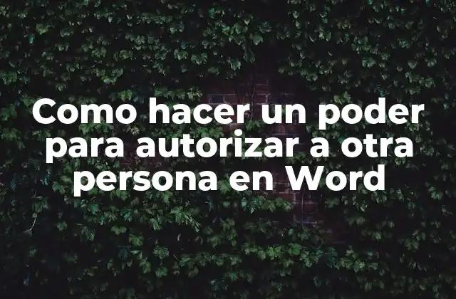Como Hacer un Poder para Autorizar a Otra Persona en Word