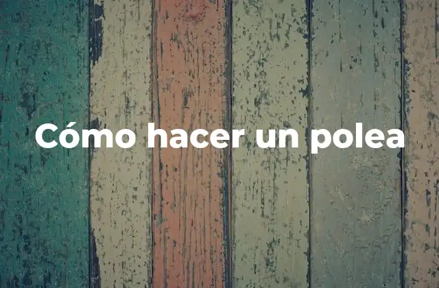 Cómo Hacer un Polea