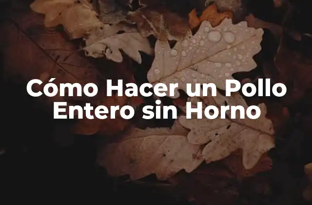 Cómo Hacer un Pollo Entero sin Horno