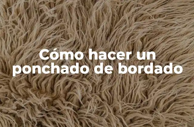 Cómo Hacer un Ponchado de Bordado