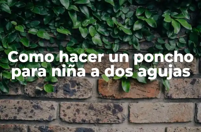 Como Hacer un Poncho para Niña a Dos Agujas