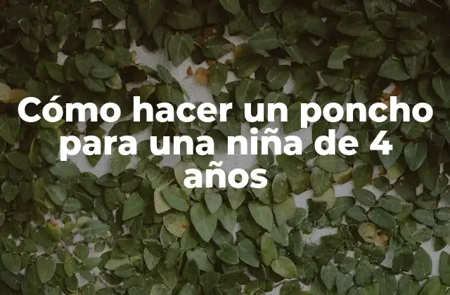 Cómo Hacer un Poncho para una Niña de 4 Años 2 ¿Qué es un poncho y para qué sirve?