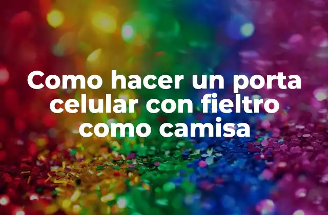 Como Hacer un Porta Celular con Fieltro como Camisa