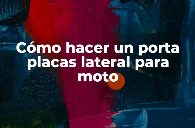 Cómo Hacer un Porta Placas Lateral para Moto