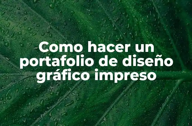 Como Hacer un Portafolio de Diseño Gráfico Impreso