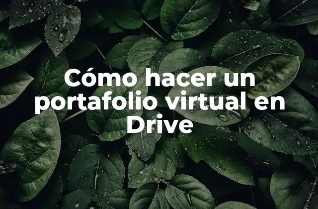 Cómo Hacer un Portafolio Virtual en Drive