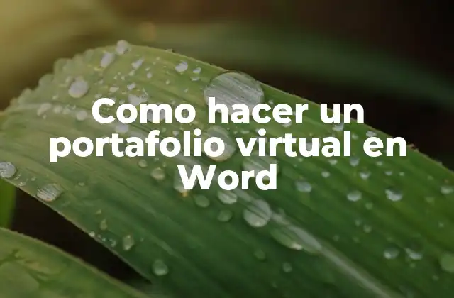 Como Hacer un Portafolio Virtual en Word