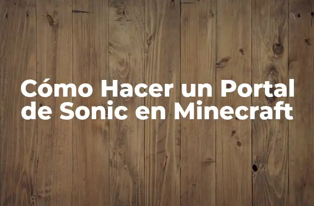 Cómo Hacer un Portal de Sonic en Minecraft 2 ¿Qué es un Portal de Sonic en Minecraft?