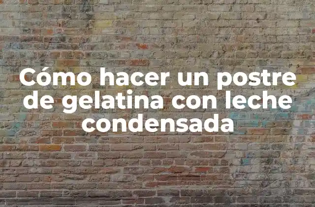 Cómo Hacer un Postre de Gelatina con Leche Condensada