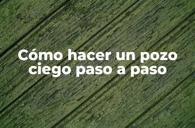 Cómo Hacer un Pozo Ciego Paso a Paso