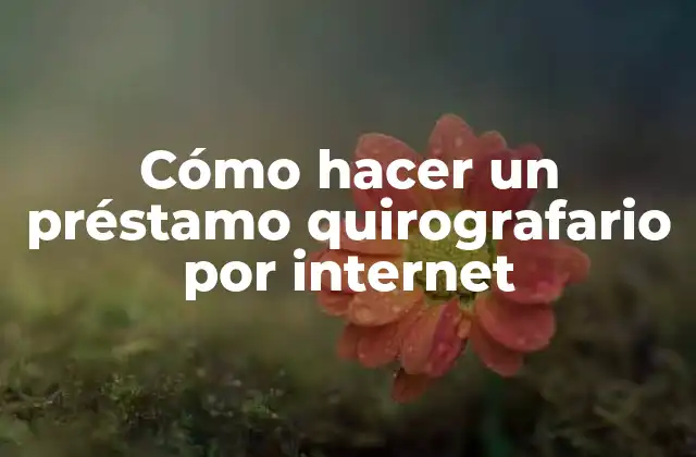 Cómo Hacer un Préstamo Quirografario por Internet