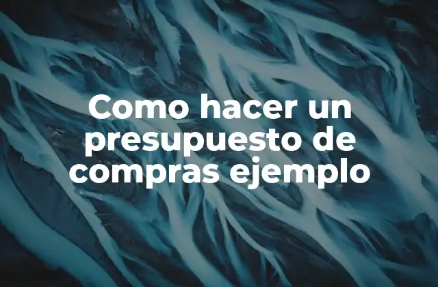 Como Hacer un Presupuesto de Compras Ejemplo 2 Como hacer un presupuesto de compras ejemplo