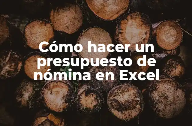 Cómo Hacer un Presupuesto de Nómina en Excel