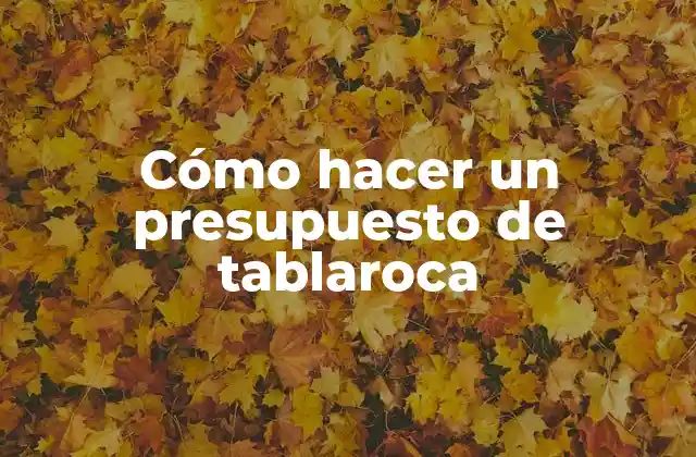 Cómo Hacer un Presupuesto de Tablaroca