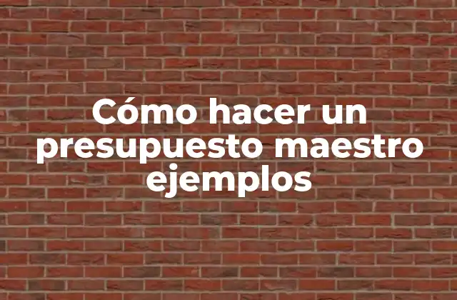 Cómo Hacer un Presupuesto Maestro Ejemplos 2 ¿Qué es un presupuesto maestro y para qué sirve?
