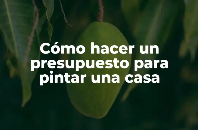 Cómo Hacer un Presupuesto para Pintar una Casa