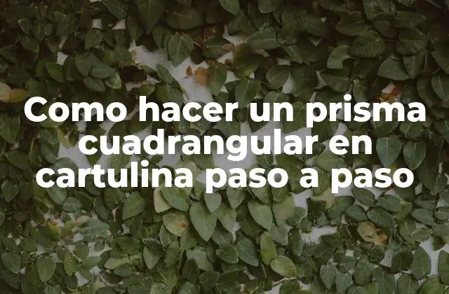 Como Hacer un Prisma Cuadrangular en Cartulina Paso a Paso