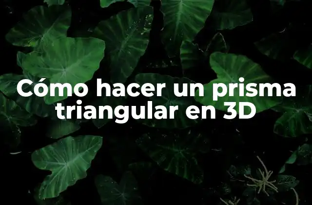Cómo Hacer un Prisma Triangular en 3d
