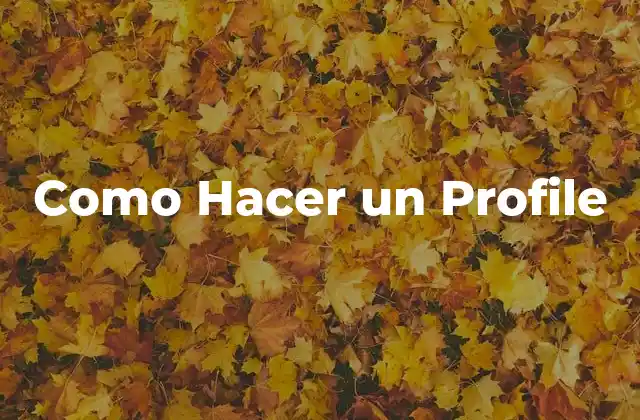 Como Hacer un Profile