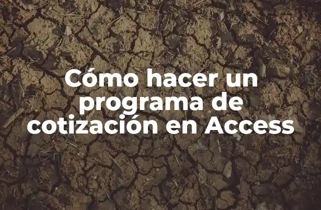 Cómo Hacer un Programa de Cotización en Access