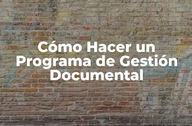 Cómo Hacer un Programa de Gestión Documental