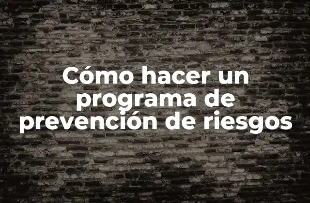 Cómo hacer un programa de prevención de riesgos