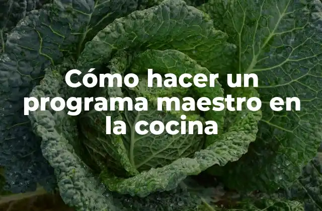 Cómo Hacer un Programa Maestro en la Cocina