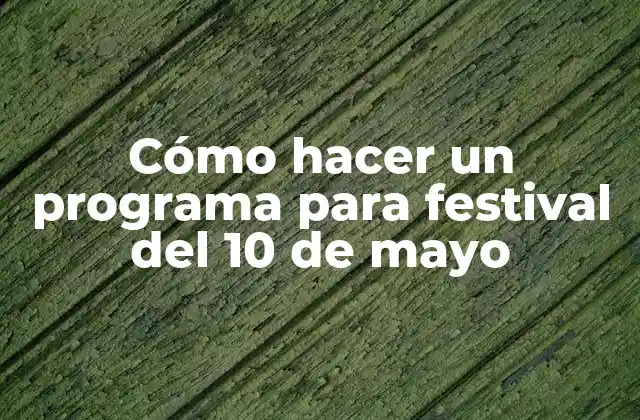 Cómo Hacer un Programa para Festival Del 10 de Mayo 2 Cómo hacer un programa para festival del 10 de mayo