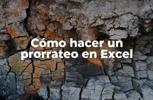 ¿Qué es un prorrateo en Excel?