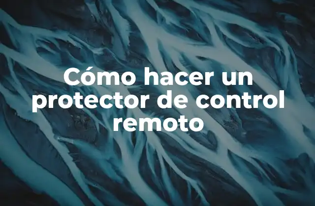 Cómo Hacer un Protector de Control Remoto