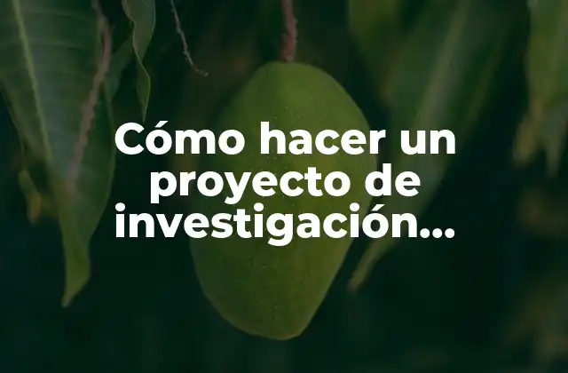 Cómo Hacer un Proyecto de Investigación Cualitativa