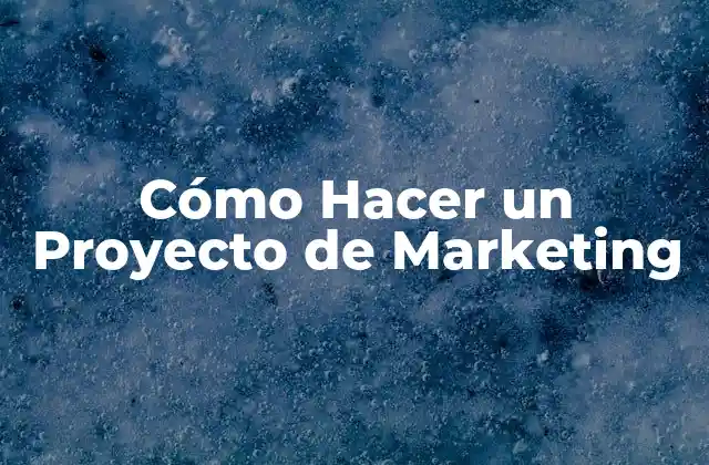 Cómo Hacer un Proyecto de Marketing