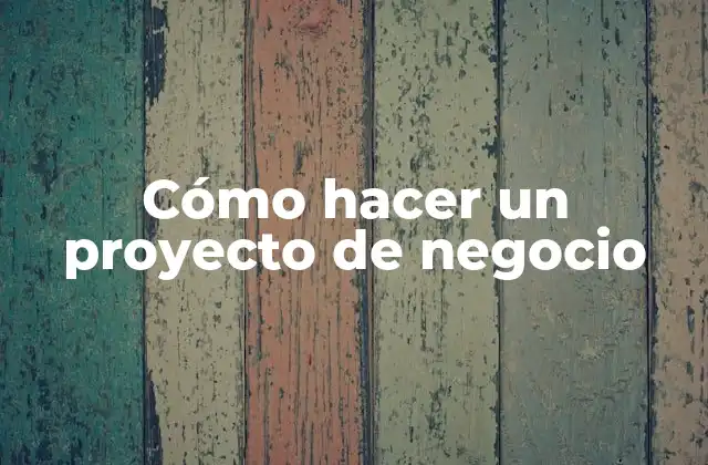Cómo Hacer un Proyecto de Negocio