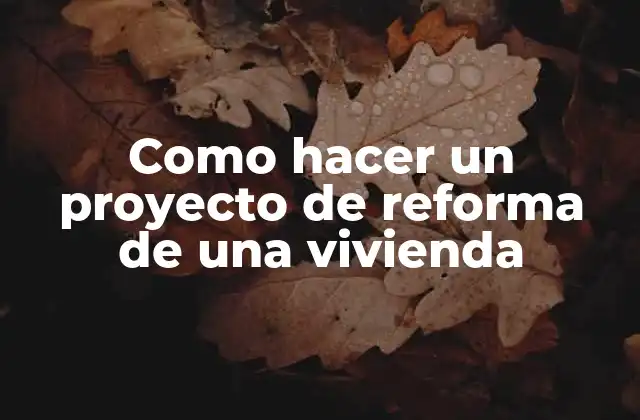 ¿Qué es un proyecto de reforma de una vivienda?