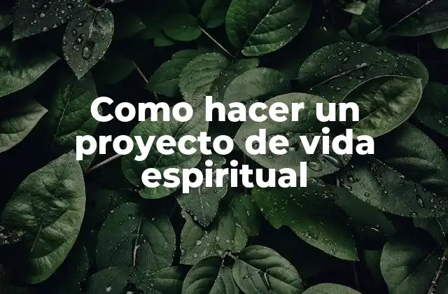 Como Hacer un Proyecto de Vida Espiritual