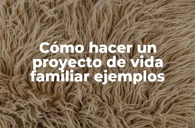 Cómo Hacer un Proyecto de Vida Familiar Ejemplos