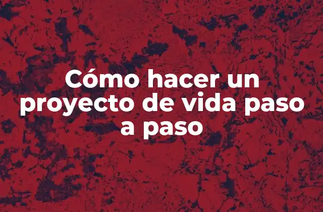 Cómo Hacer un Proyecto de Vida Paso a Paso