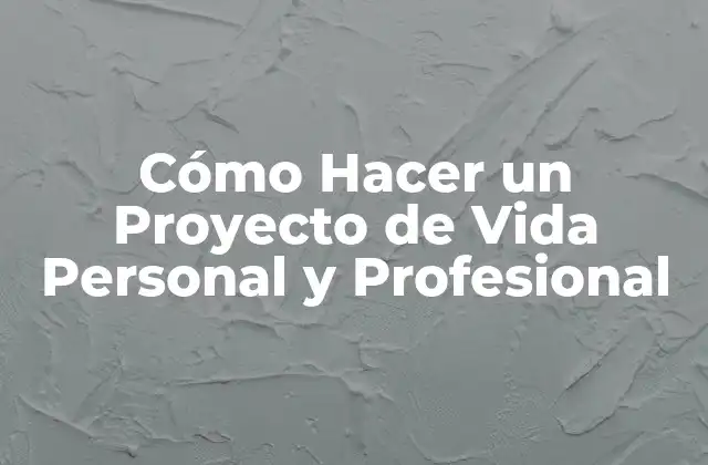 Cómo Hacer un Proyecto de Vida Personal y Profesional
