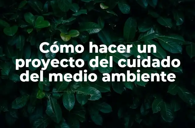 Cómo Hacer un Proyecto Del Cuidado Del Medio Ambiente 2 Cómo hacer un proyecto del cuidado del medio ambiente