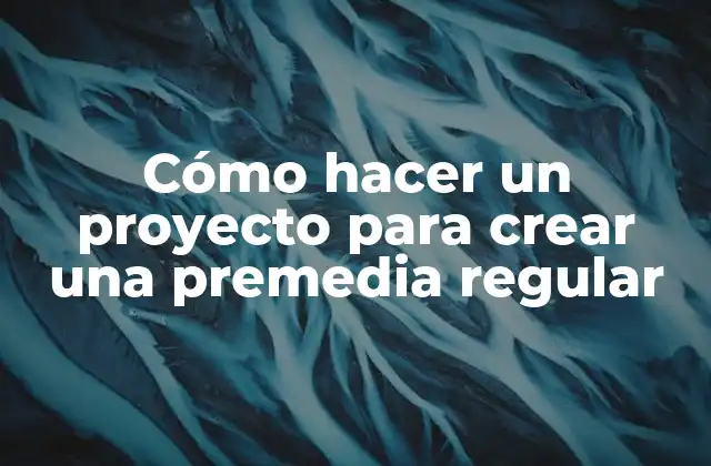Cómo Hacer un Proyecto para Crear una Premedia Regular