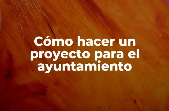 Cómo Hacer un Proyecto para el Ayuntamiento