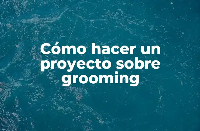 Cómo Hacer un Proyecto sobre Grooming
