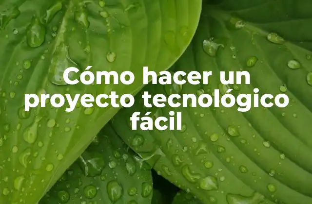 Cómo Hacer un Proyecto Tecnológico Fácil