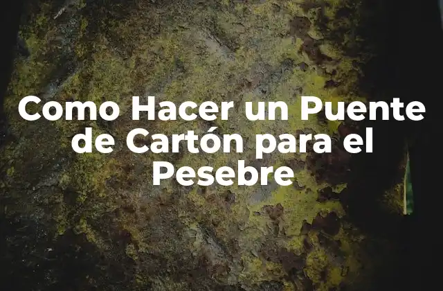 Como Hacer un Puente de Cartón para el Pesebre